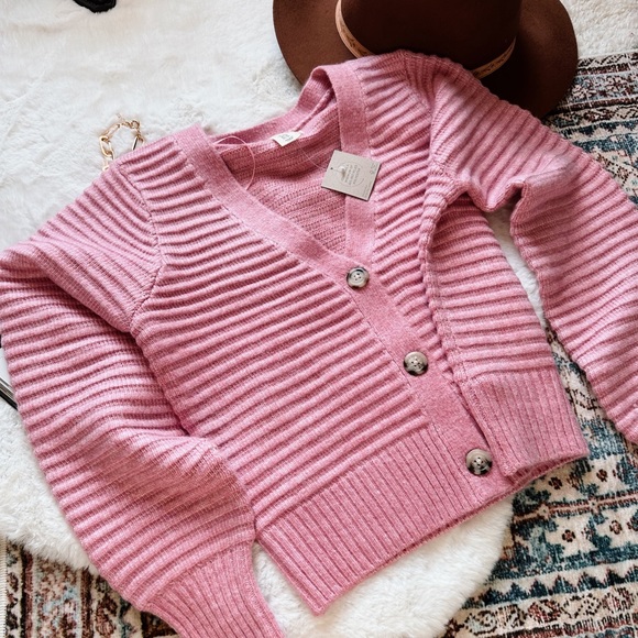 Happily Grey Pink Knitted Sweater Cardigan - Picture 5 of 10